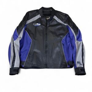 Street Legal Performance Motorcycle Jacket Men’s XL Black/Blue Mesh Leather